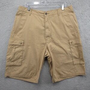 Levi's Cargo Shorts Mens 37x11 Tan Cotton Pockets Y2K Distressed Military